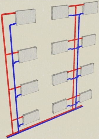 Нижний розлив отопления схема пятиэтажного дома